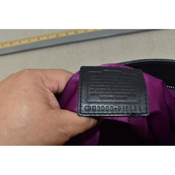 Coach Zoe Womens Black Leather Zipper Closure Hobo Shoulder Bag Purse - Picture 13 of 16